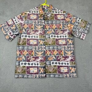 Reyn Spooner Hawaiian Shirt Mens L‎ Aloha Short Sleeve Multicolor Button Up